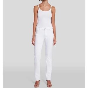 7 For All Mankind White Denim Adrien Jeans Women's Size 30 Premium Straight Leg